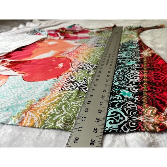 Chico's Womens V-Neck Short Sleeve Floral Cross-Back Dress Size 0 Multicolor - Picture 10 of 13